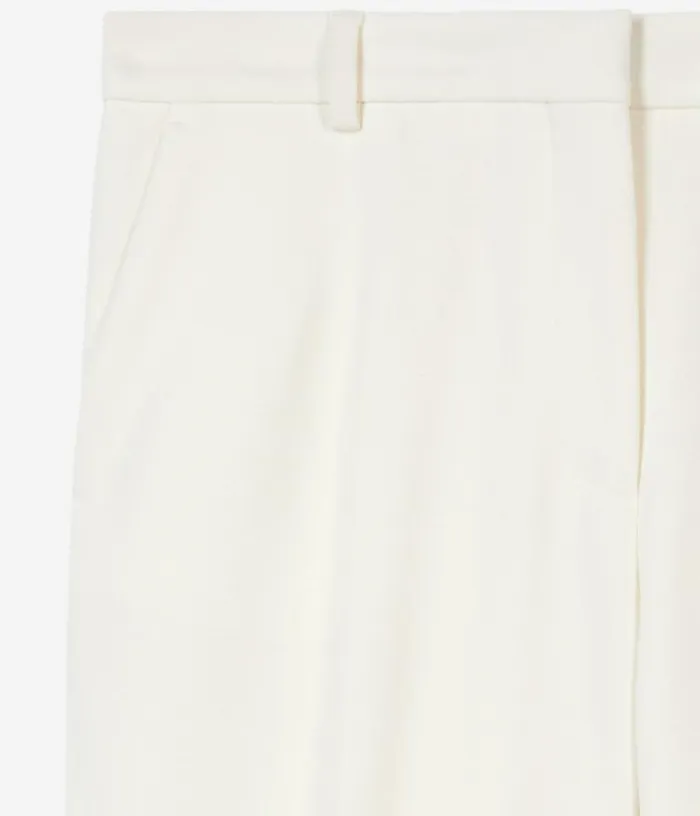 Women Ecru Crepe Suit Trousers Straight Cut THE KOOPLES Blazers and Suits