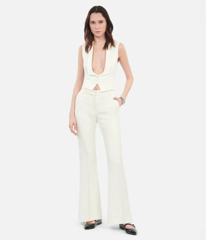 Women Ecru Waistcoat With Lace THE KOOPLES Blouses and Shirts