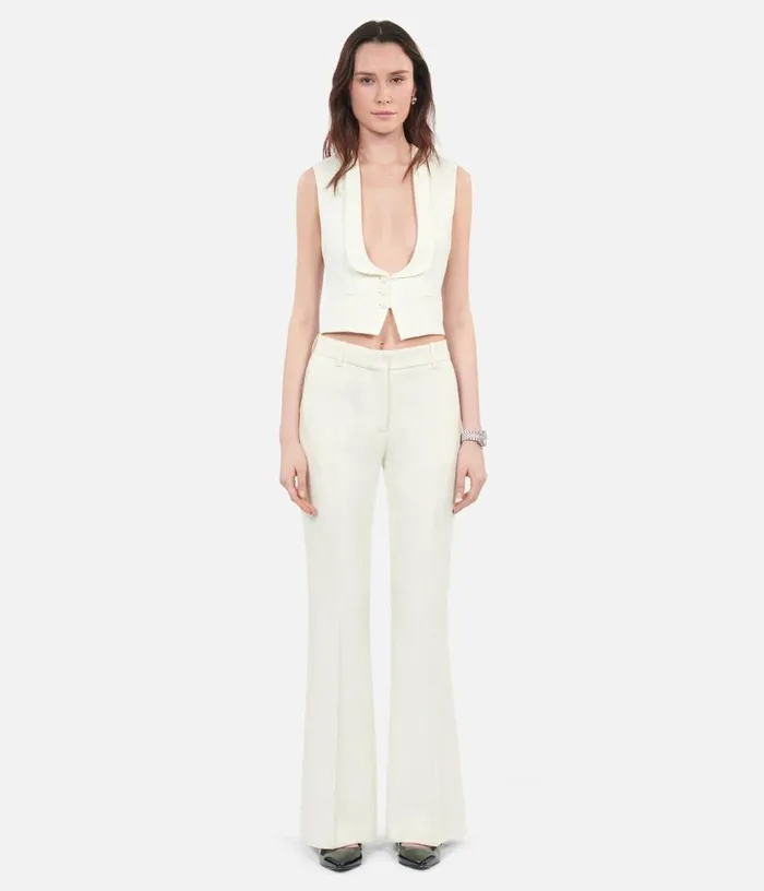 Women Ecru Waistcoat With Lace THE KOOPLES Blouses and Shirts