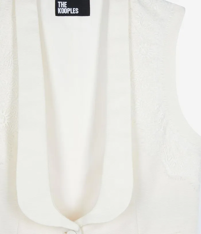 Women Ecru Waistcoat With Lace THE KOOPLES Blouses and Shirts