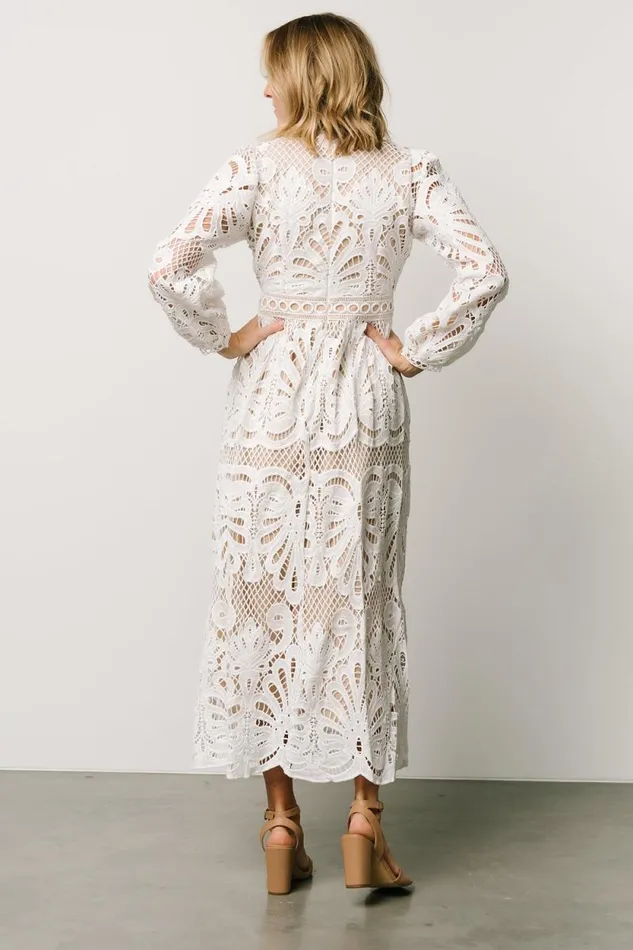 Women Eldora Lace Midi Dress Off White Baltic Born Midi Dresses Women Eldora Lace Midi Dress Off White Baltic Born Midi Dresses