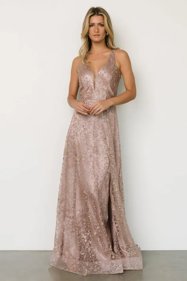 Women Eliana Shimmer Gown Lavender Rose Gold Baltic Born Embellished and Sequined Women Eliana Shimmer Gown Lavender Rose Gold Baltic Born Embellished and Sequined