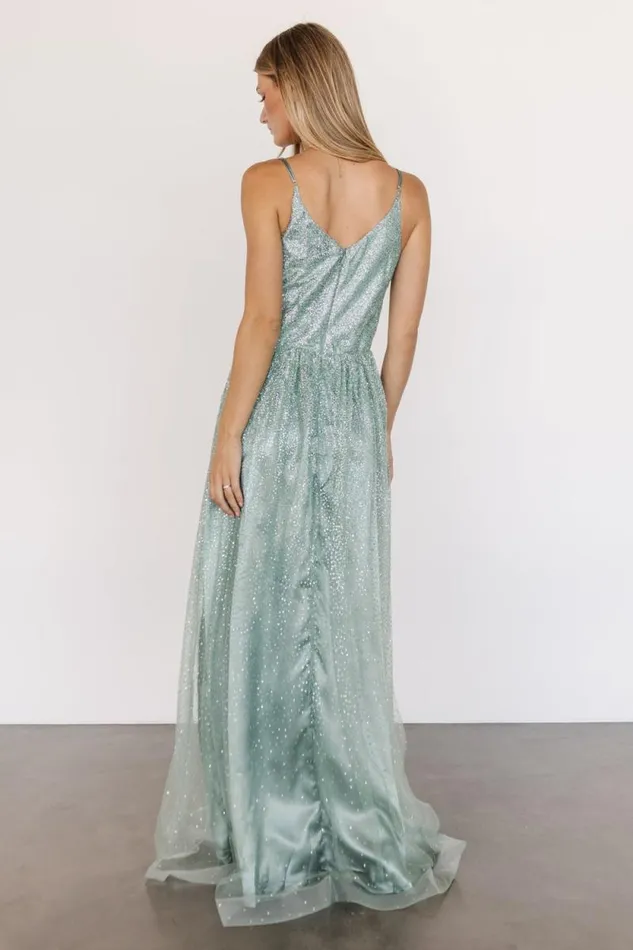 Women Ellie Shimmer Gown Eucalyptus Baltic Born Embellished and Sequined Women Ellie Shimmer Gown Eucalyptus Baltic Born Embellished and Sequined