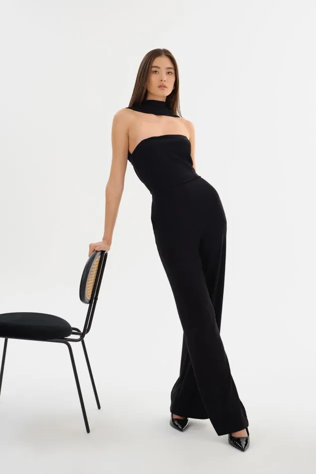 Women ELORA Lurex Knit Jumpsuit Black LAMARQUE Dresses