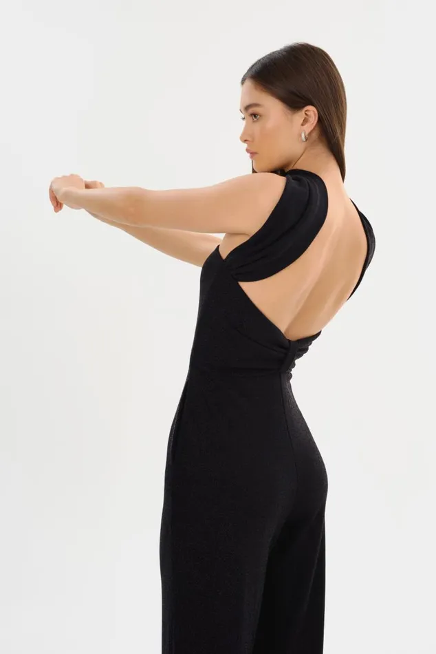 Women ELORA Lurex Knit Jumpsuit Black LAMARQUE Dresses