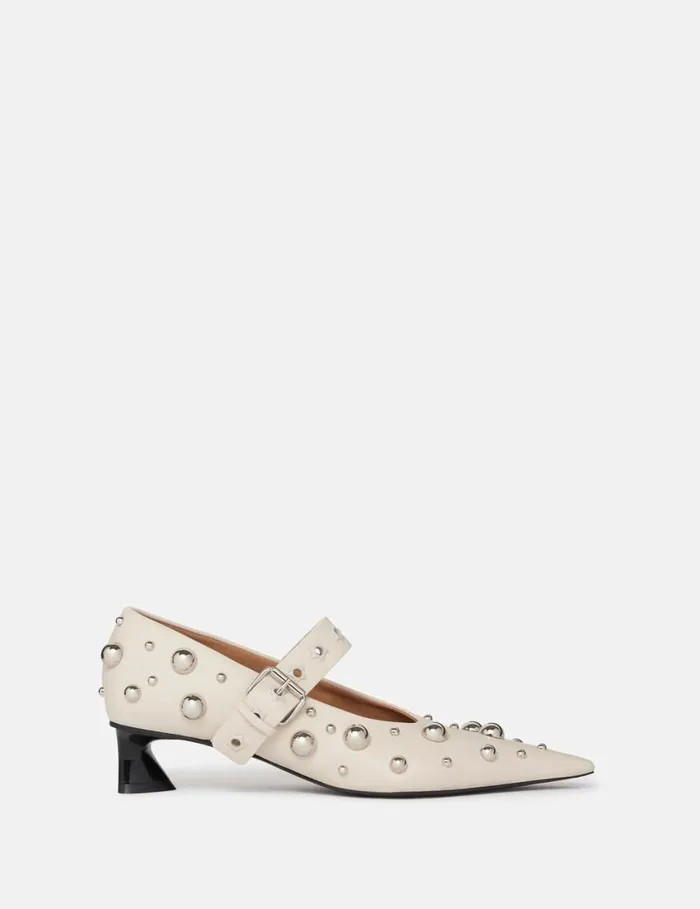 Women Elsa Studded Kitten Heels Fern Green Stella McCartney Heels