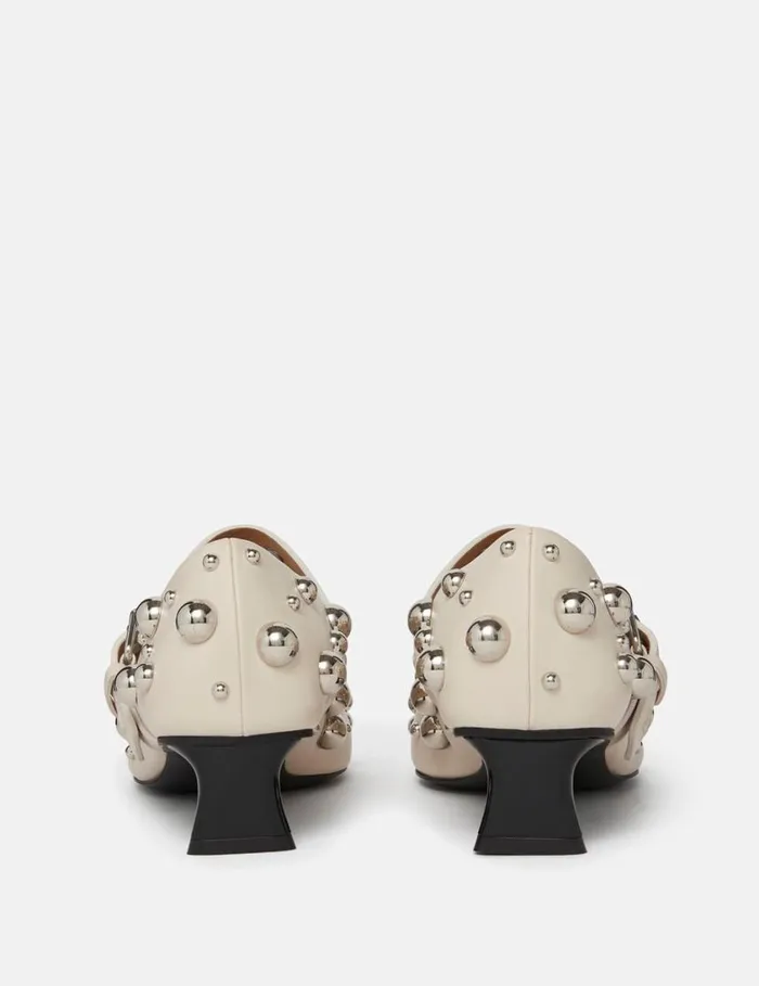 Women Elsa Studded Kitten Heels Fern Green Stella McCartney Heels Women Elsa Studded Kitten Heels Fern Green Stella McCartney Heels