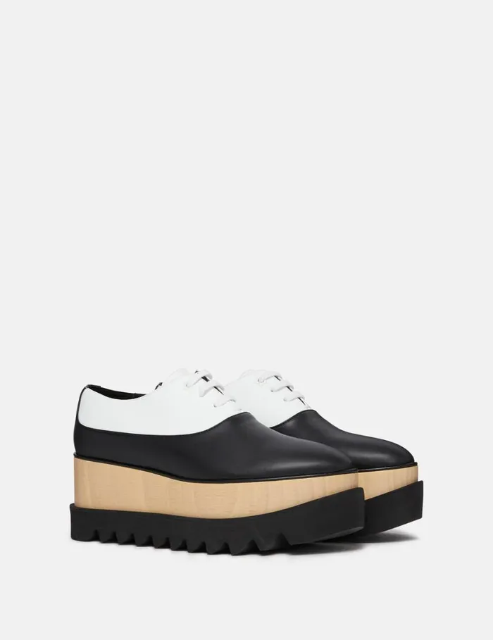 Women Elyse Monochrome Platform Shoes Midnight Black Stella McCartney Wedges