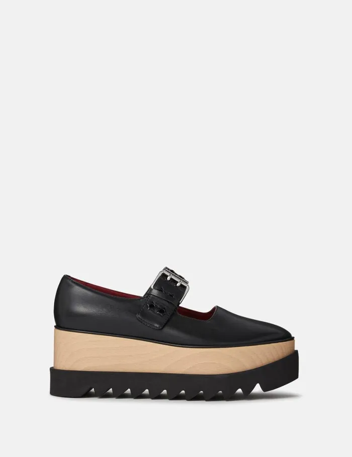 Women Elyse StarStudded Mary Janes Midnight Black Stella McCartney Wedges