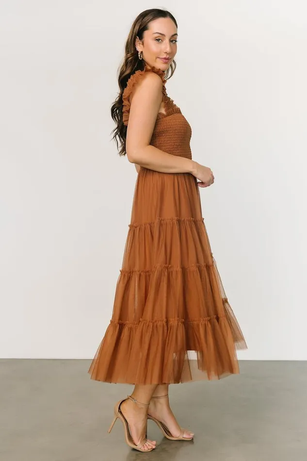 Women Emma Smocked Tulle Dress Mocha Baltic Born Tulle Styles Women Emma Smocked Tulle Dress Mocha Baltic Born Tulle Styles