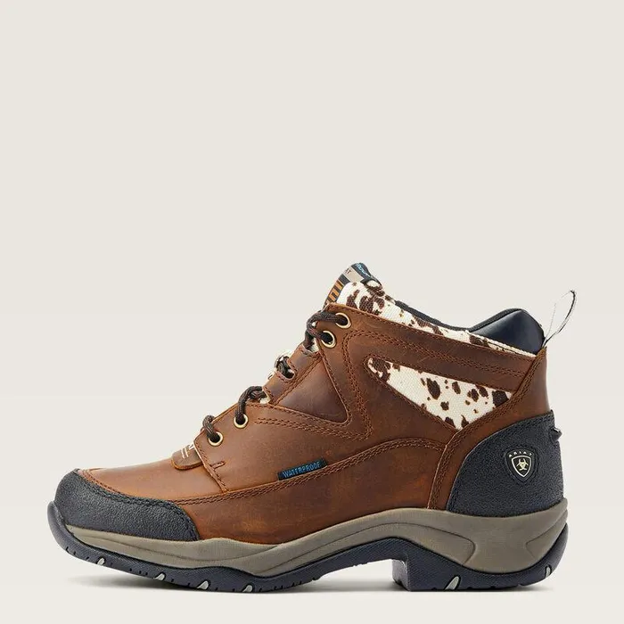 Women English Riding Boots Ariat Terrain Waterproof Boot Distressed Brownand Speckled Cow Print Women English Riding Boots Ariat Terrain Waterproof Boot Distressed Brownand Speckled Cow Print
