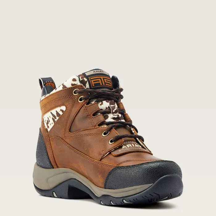 Women English Riding Boots Ariat Terrain Waterproof Boot Distressed Brownand Speckled Cow Print Women English Riding Boots Ariat Terrain Waterproof Boot Distressed Brownand Speckled Cow Print