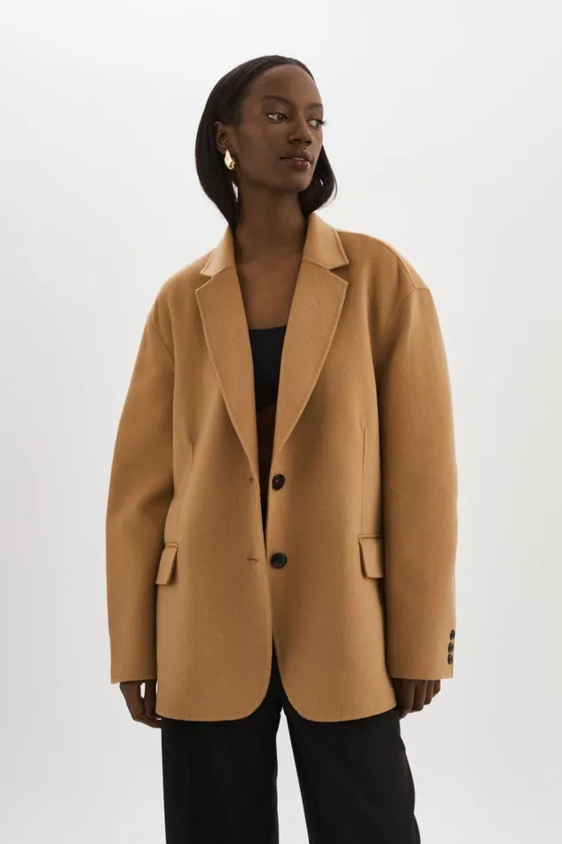 Women ENNIS Oversized Wool Blazer Camel LAMARQUE Blazers