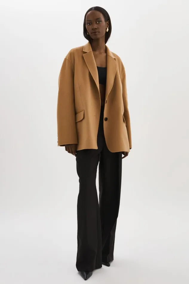 Women ENNIS Oversized Wool Blazer Camel LAMARQUE Blazers