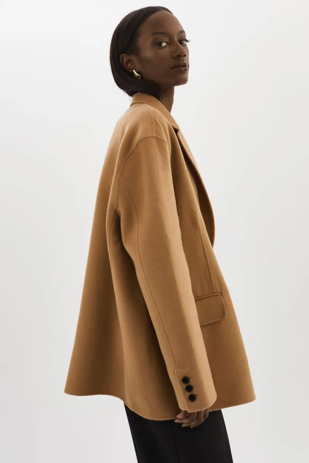 Women ENNIS Oversized Wool Blazer Camel LAMARQUE Blazers