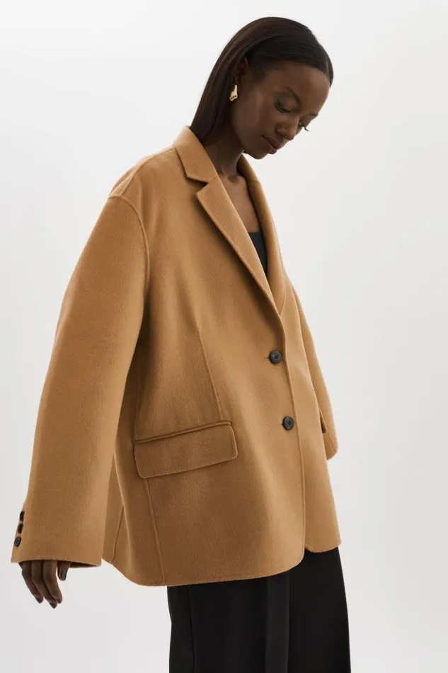 Women ENNIS Oversized Wool Blazer Camel LAMARQUE Blazers