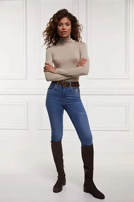 Women Essential Roll Neck Oatmeal Holland Cooper Tops Women Essential Roll Neck Oatmeal Holland Cooper Tops