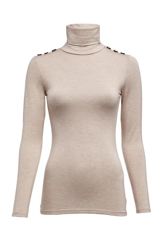 Women Essential Roll Neck Oatmeal Holland Cooper Tops Women Essential Roll Neck Oatmeal Holland Cooper Tops