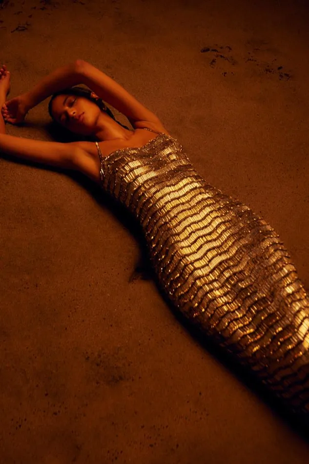 Women Evening Dresses Rachel Gilbert Zeph Gown GoldSilver Women Evening Dresses Rachel Gilbert Zeph Gown GoldSilver