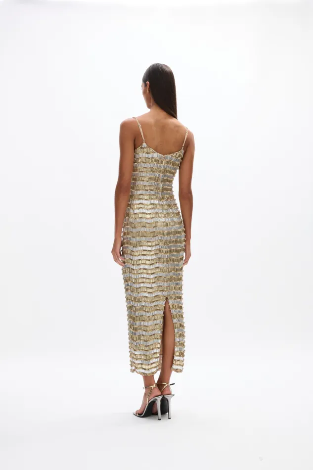 Women Evening Dresses Rachel Gilbert Zeph Gown GoldSilver Women Evening Dresses Rachel Gilbert Zeph Gown GoldSilver