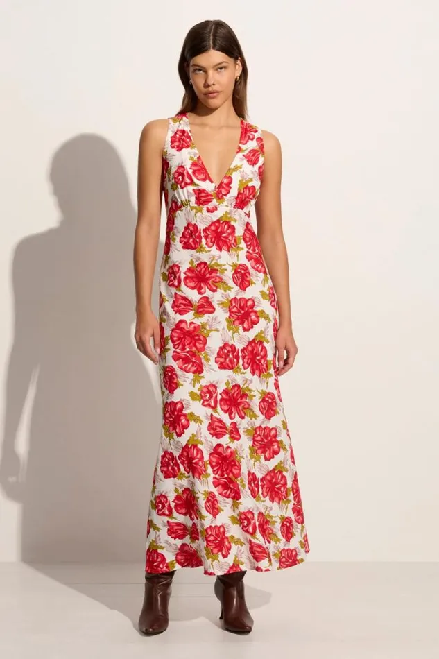 Women Faithfull The Brand Dresses Acacia Maxi Dress Isadora Floral Red