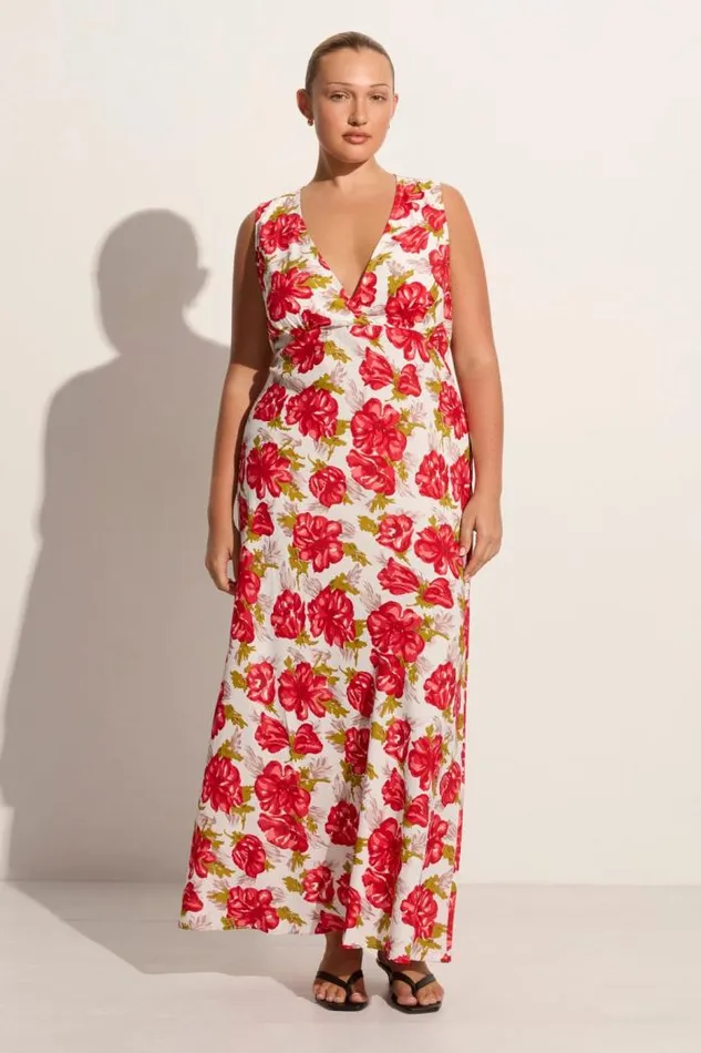 Women Faithfull The Brand Dresses Acacia Maxi Dress Isadora Floral Red