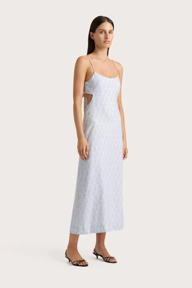 Women Faithfull The Brand Dresses Antibes Midi Dress Leilani Mid Blue