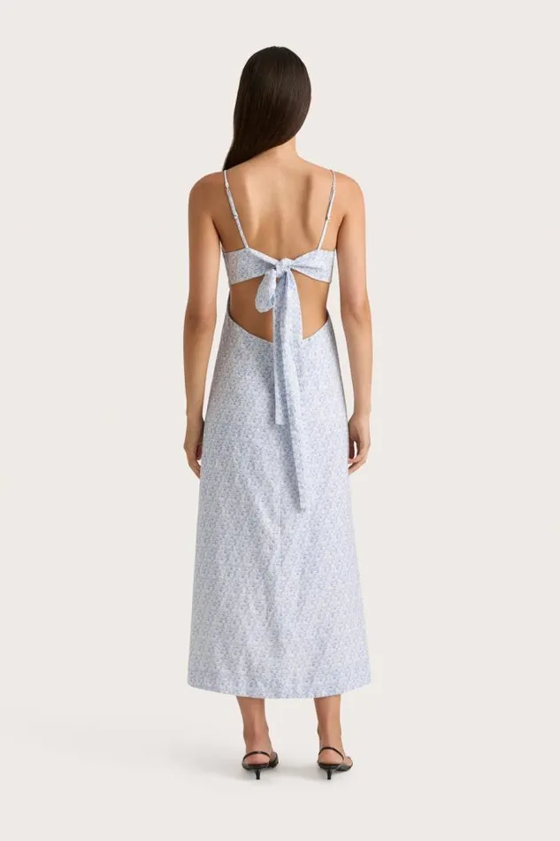 Women Faithfull The Brand Dresses Antibes Midi Dress Leilani Mid Blue