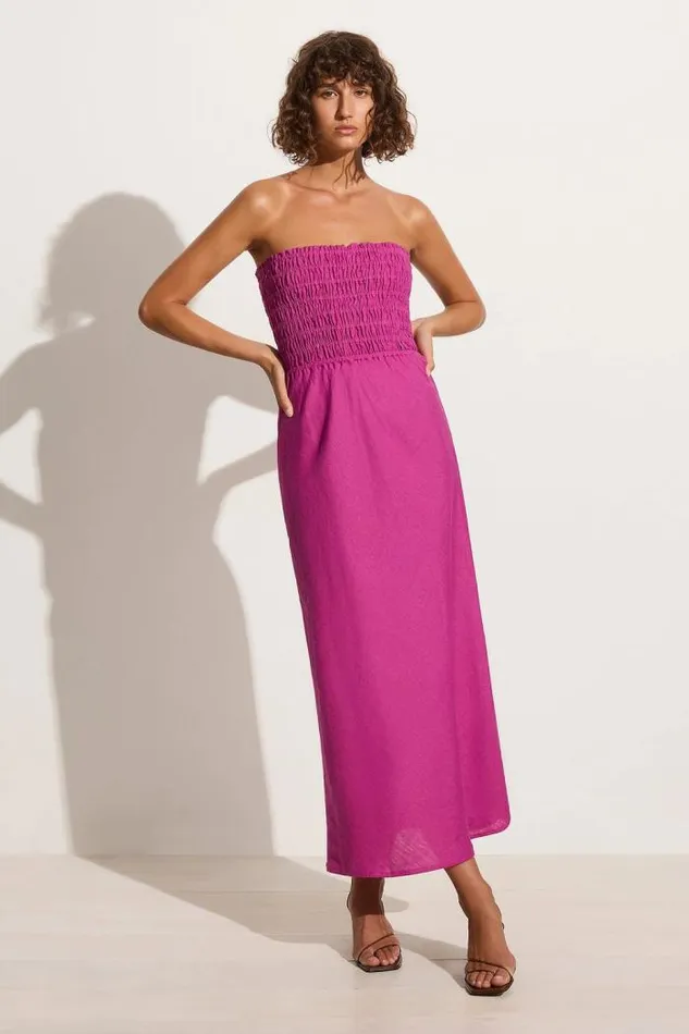 Women Faithfull The Brand Dresses Do Dora Midi Dress Magenta