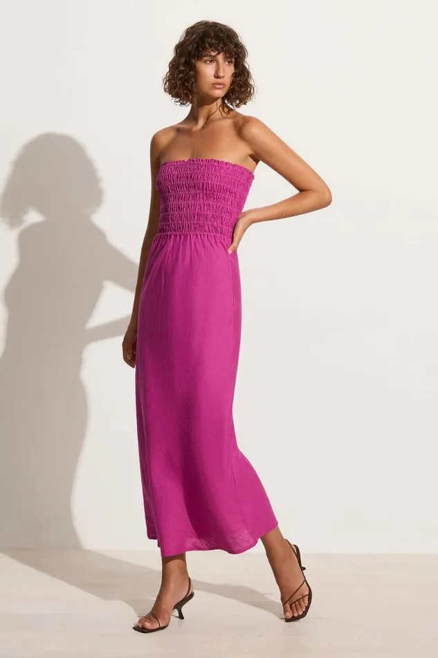 Women Faithfull The Brand Dresses Do Dora Midi Dress Magenta