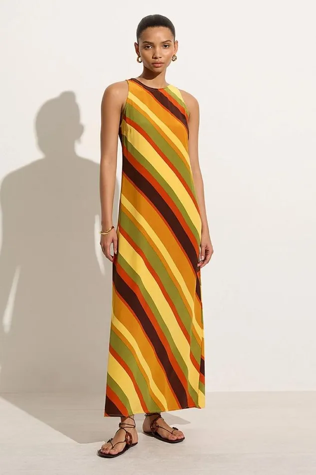 Women Faithfull The Brand Dresses Esposende Midi Dress Cisco Stripe Sun
