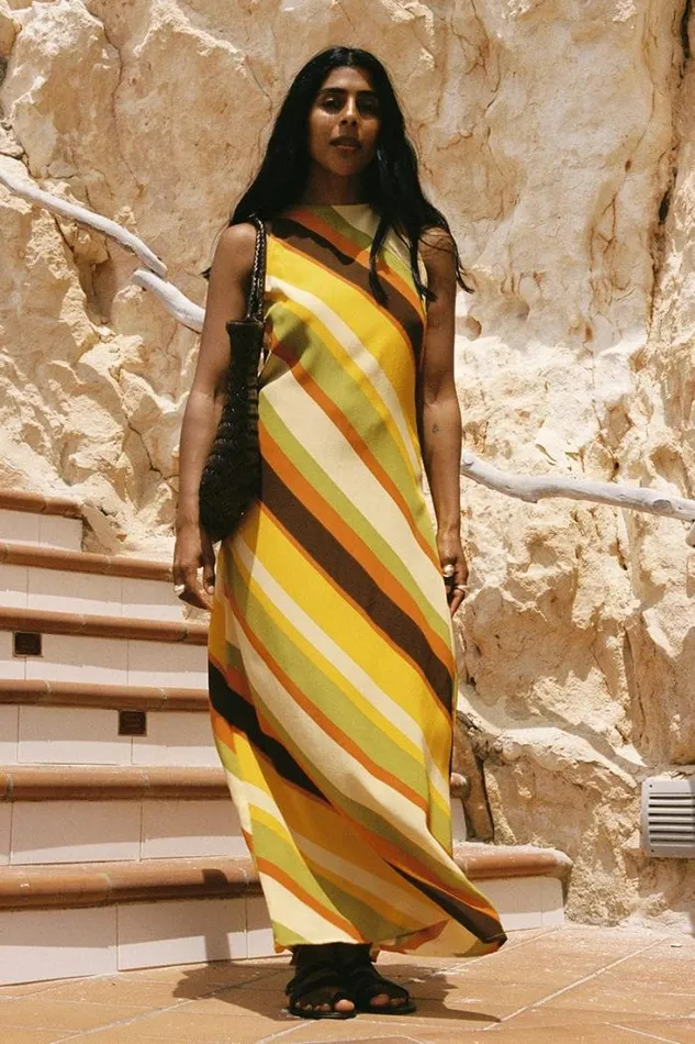 Women Faithfull The Brand Dresses Esposende Midi Dress Cisco Stripe Sun