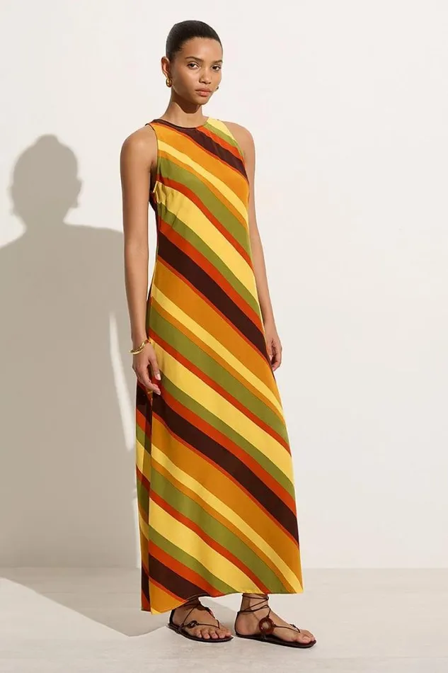 Women Faithfull The Brand Dresses Esposende Midi Dress Cisco Stripe Sun