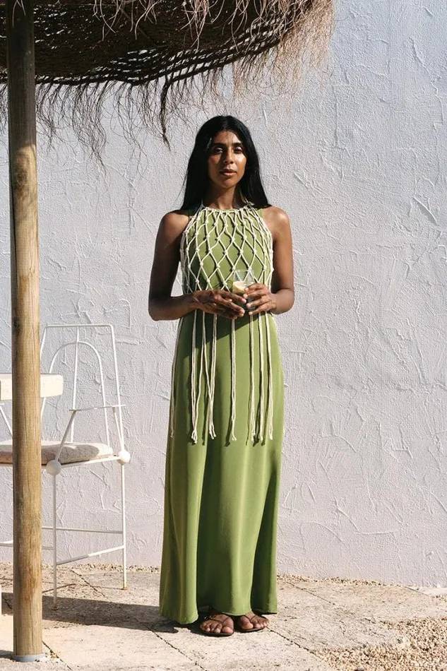 Women Faithfull The Brand Dresses Esposende Midi Dress Palm Green