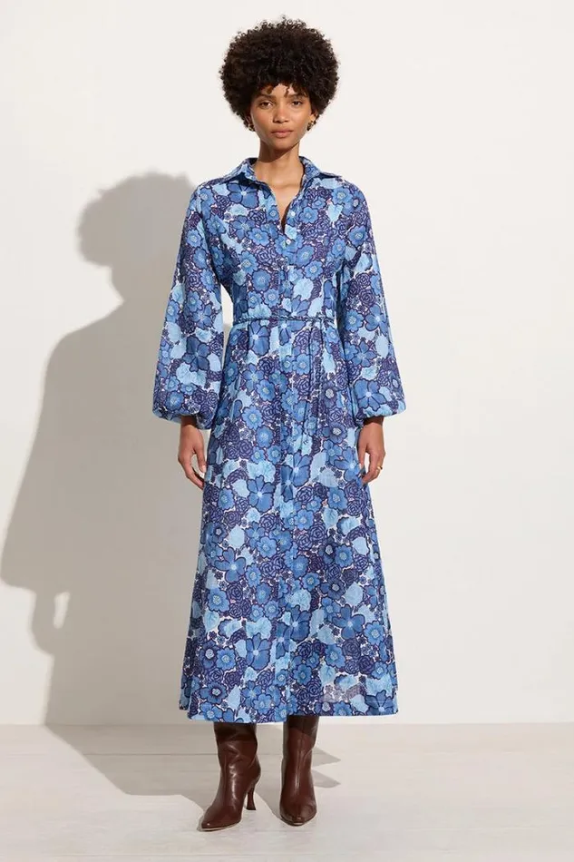 Women Faithfull The Brand Dresses Los Cinco Maxi Dress La Mira Floral Blue