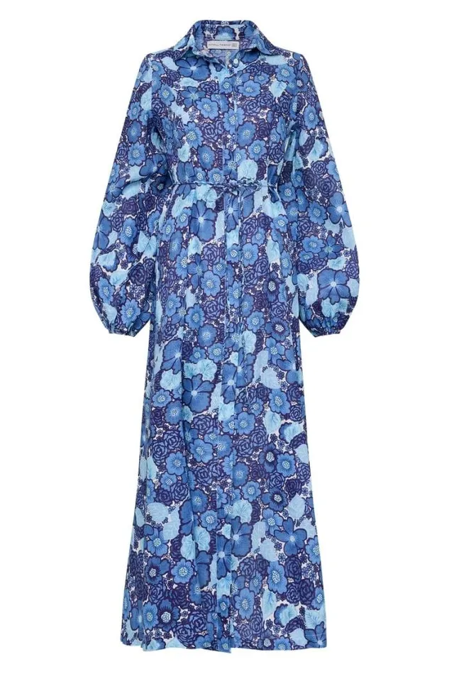 Women Faithfull The Brand Dresses Los Cinco Maxi Dress La Mira Floral Blue