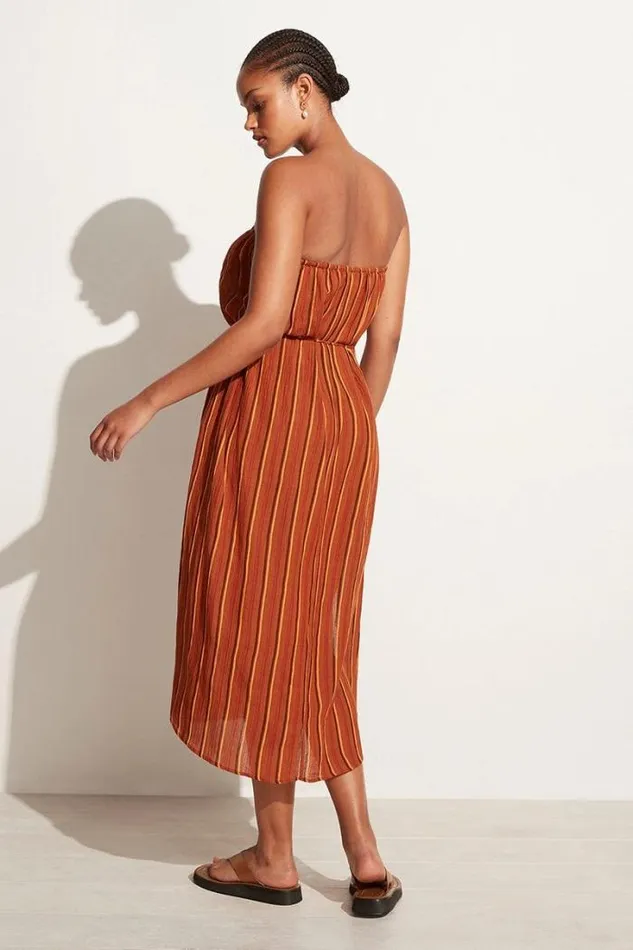 Women Faithfull The Brand Dresses Luannah Midi Dress Aria Stripe Print 8211 Final Sale