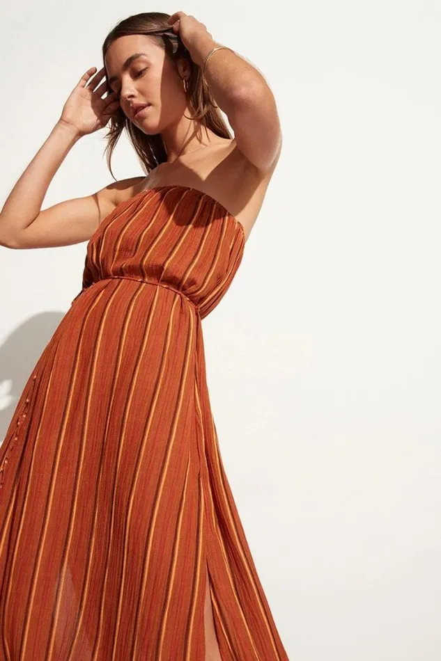Women Faithfull The Brand Dresses Luannah Midi Dress Aria Stripe Print 8211 Final Sale