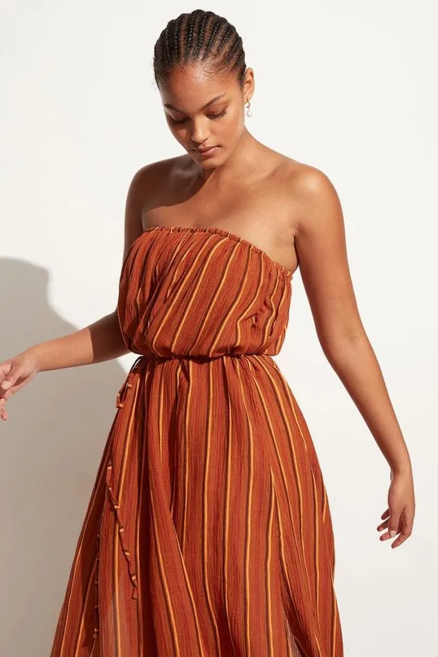 Women Faithfull The Brand Dresses Luannah Midi Dress Aria Stripe Print 8211 Final Sale