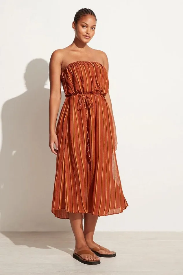 Women Faithfull The Brand Dresses Luannah Midi Dress Aria Stripe Print 8211 Final Sale