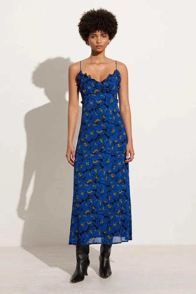 Women Faithfull The Brand Dresses Maye Midi Dress El Limon Floral Blue