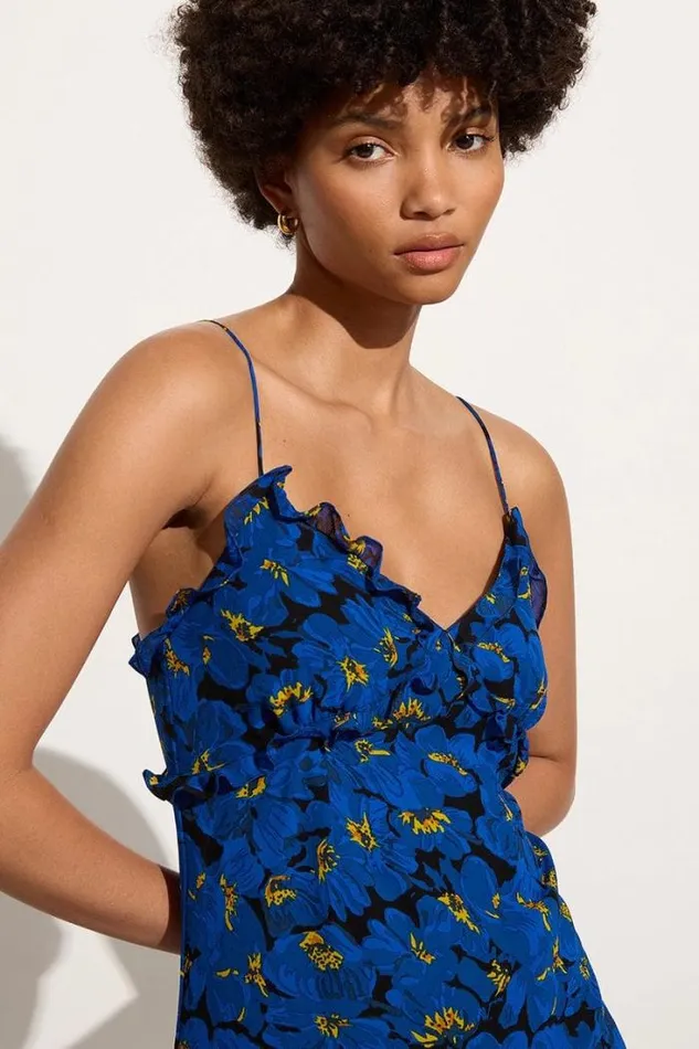 Women Faithfull The Brand Dresses Maye Midi Dress El Limon Floral Blue