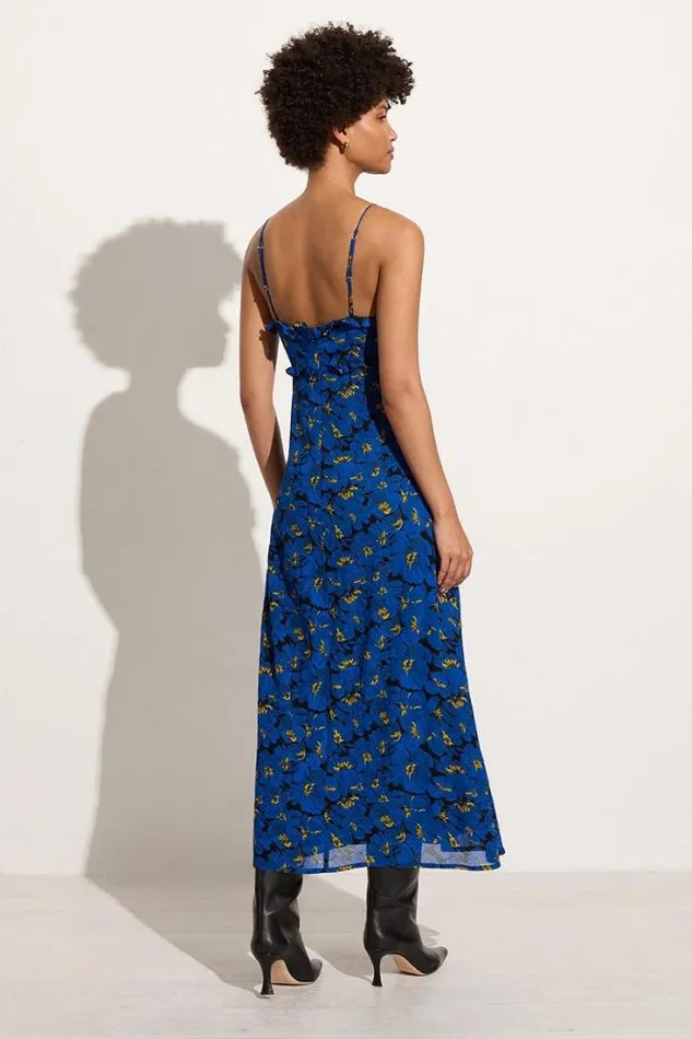 Women Faithfull The Brand Dresses Maye Midi Dress El Limon Floral Blue