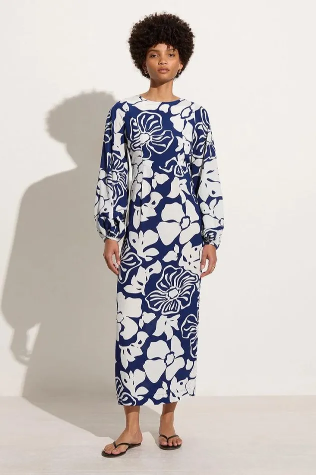 Women Faithfull The Brand Dresses Rosarito Midi Dress Mica Floral Navy