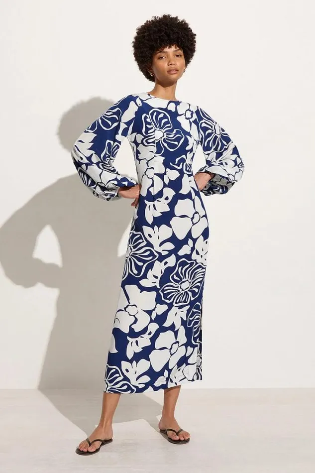 Women Faithfull The Brand Dresses Rosarito Midi Dress Mica Floral Navy