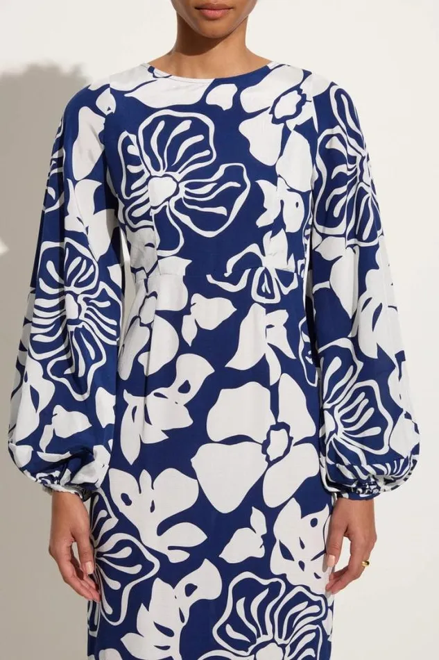 Women Faithfull The Brand Dresses Rosarito Midi Dress Mica Floral Navy