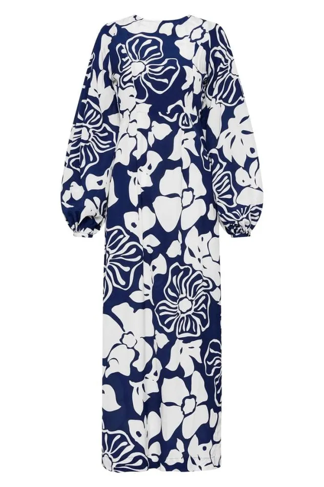 Women Faithfull The Brand Dresses Rosarito Midi Dress Mica Floral Navy