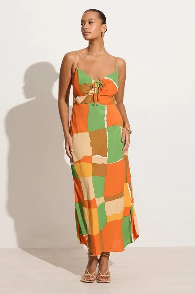 Women Faithfull The Brand Dresses Tempio Midi Dress Costa Smeralda Print 8211 Final Sale