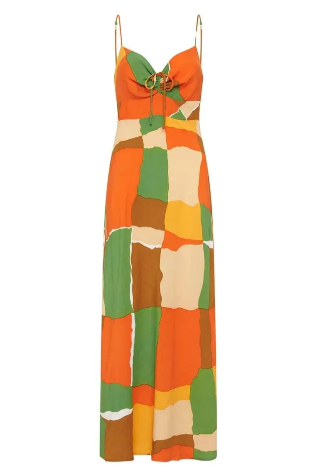Women Faithfull The Brand Dresses Tempio Midi Dress Costa Smeralda Print 8211 Final Sale
