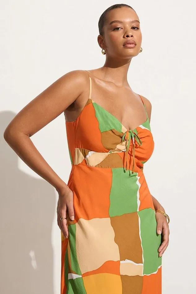 Women Faithfull The Brand Dresses Tempio Midi Dress Costa Smeralda Print 8211 Final Sale